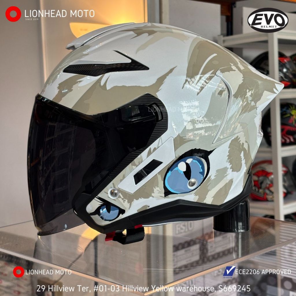 EVO RS10 MOTORCYCLE HELMET SUNVISOR ECE 2206 APPROVED SG SELLER