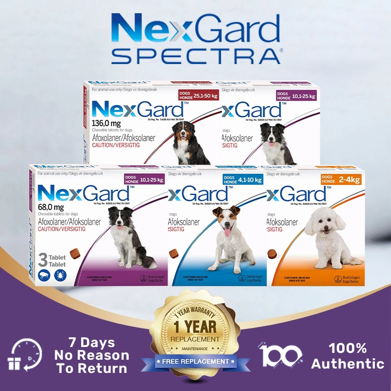 Nexgard Spectra for dog chewable 3 Tablets/Box Chewables Anti Tick ...