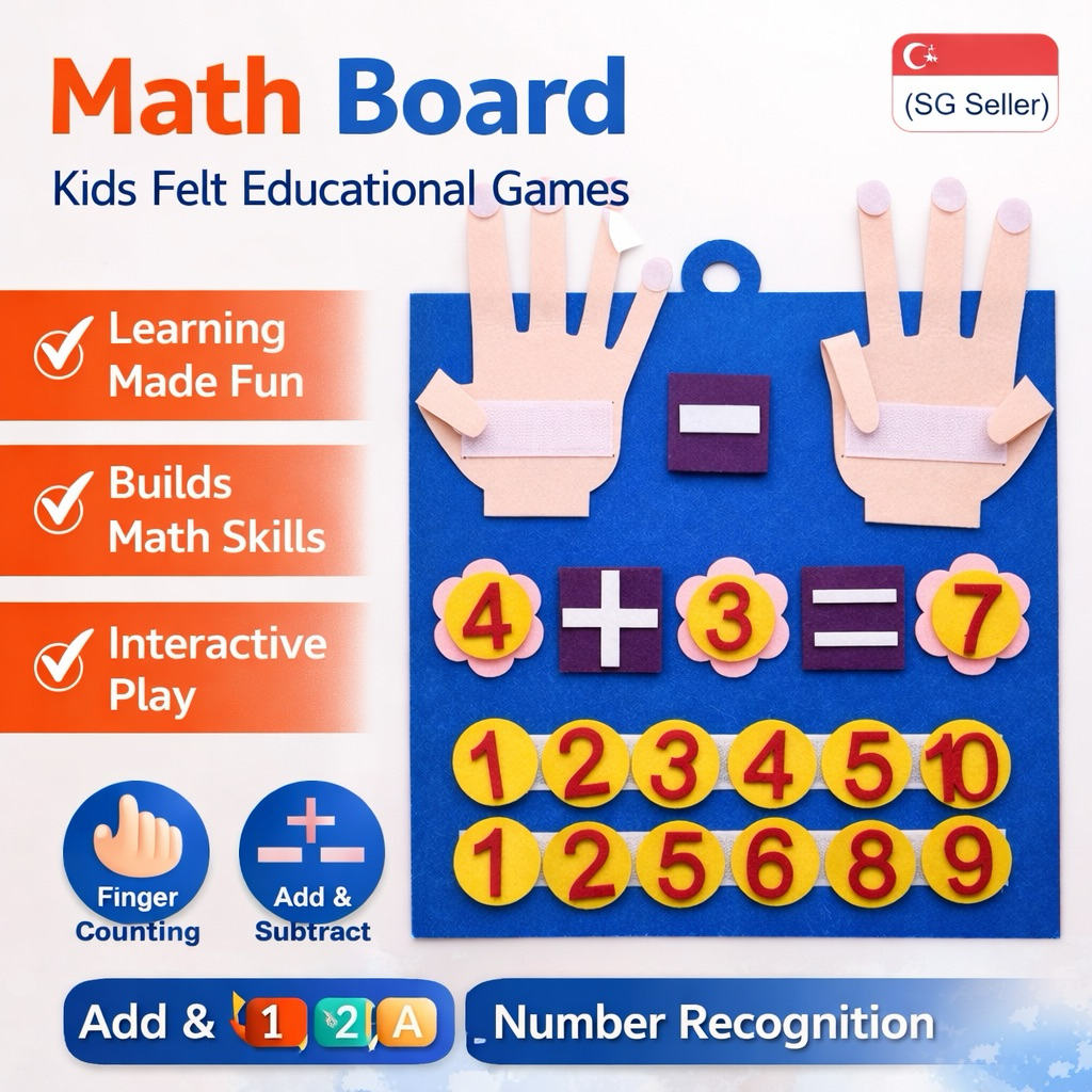 (SG Seller )Math Board Kindergarten Teaching Aids Kids Felt Educational ...