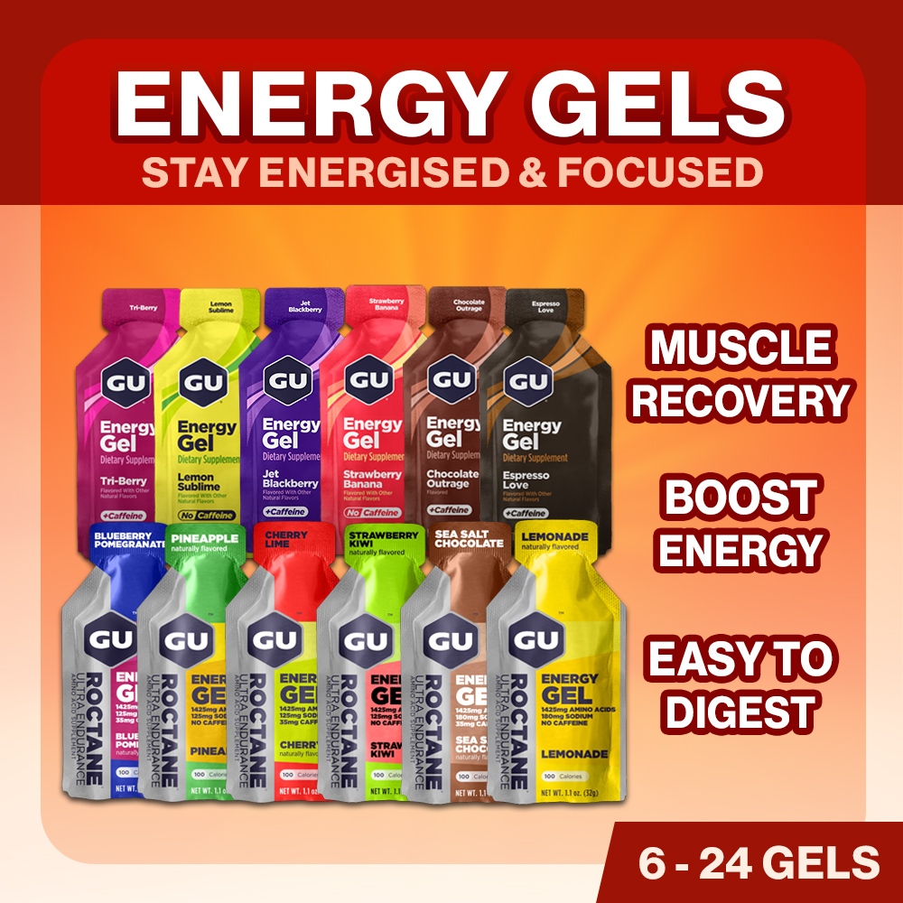 GU Energy Gel and Roctane Gel 1 Gel for Endurance Marathon Running ...