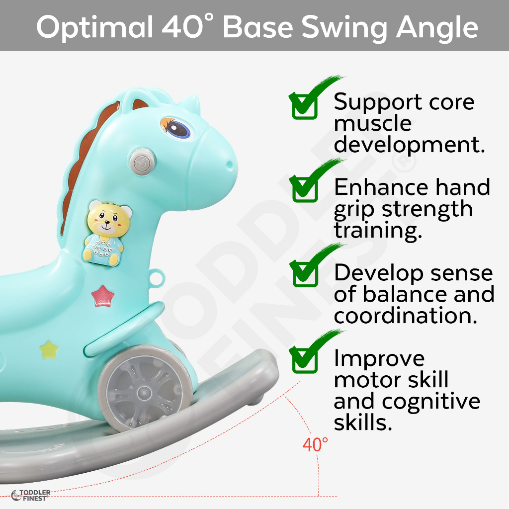 4-in-1 Rocking Horse - Push Glider Pony Rocker Toy - Musical Player ...