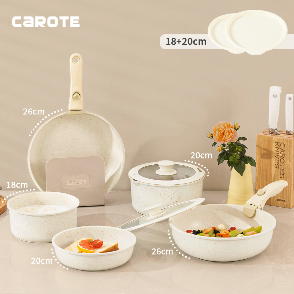 Carote Detachable Handle Nonstick Induction Cookware Set, 11 Piece Oven  Safe Pots and Pans Set