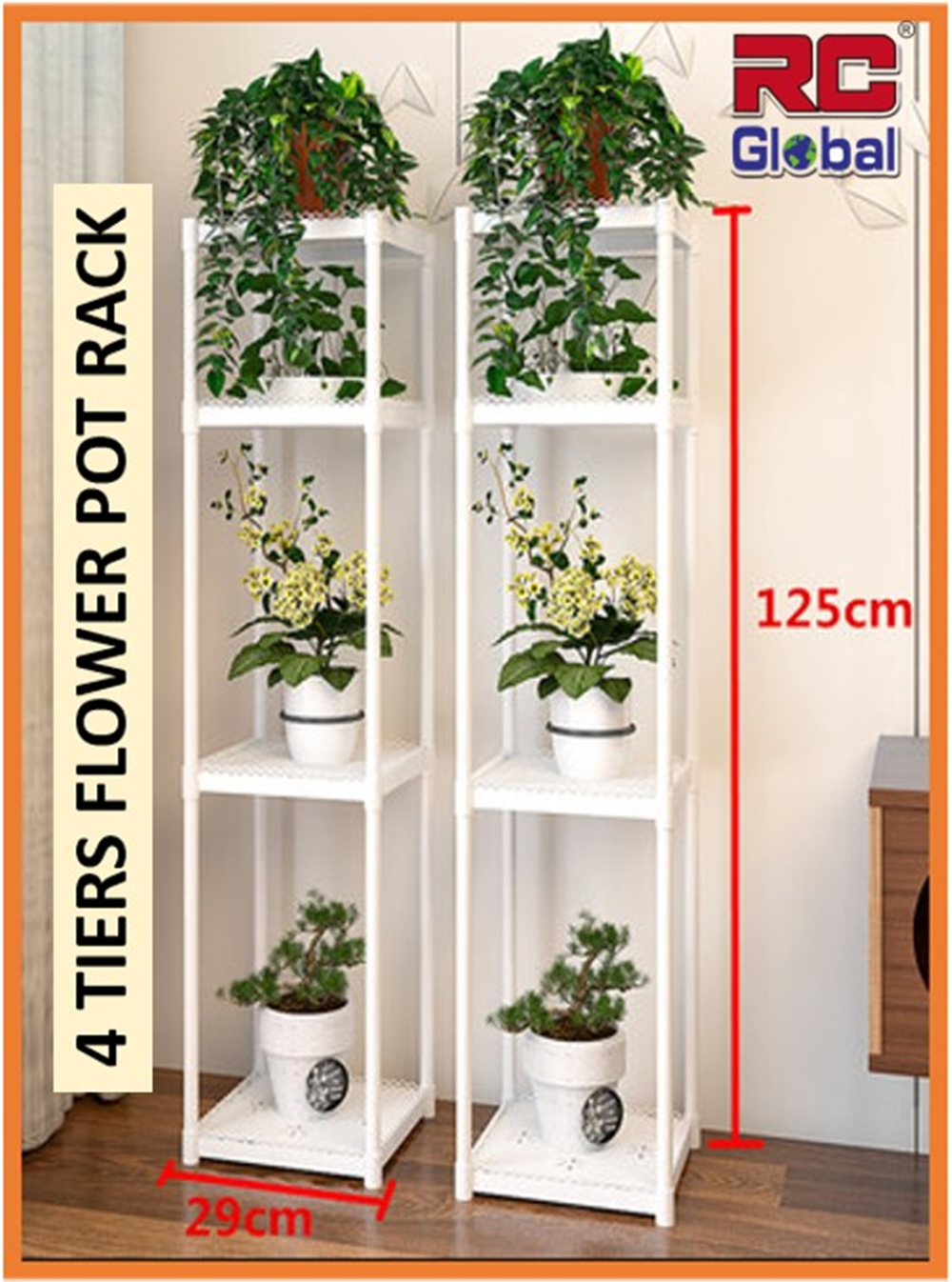 RC-Global Flower Shelf Multi Indoor Balcony Living Room Plant Stand ...
