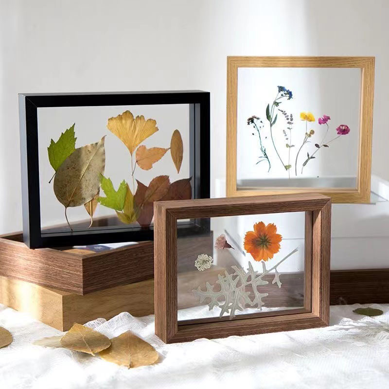 SG Stock[ Super Offer ] 4CM Double -sided Real Glass Wood Frame for ...