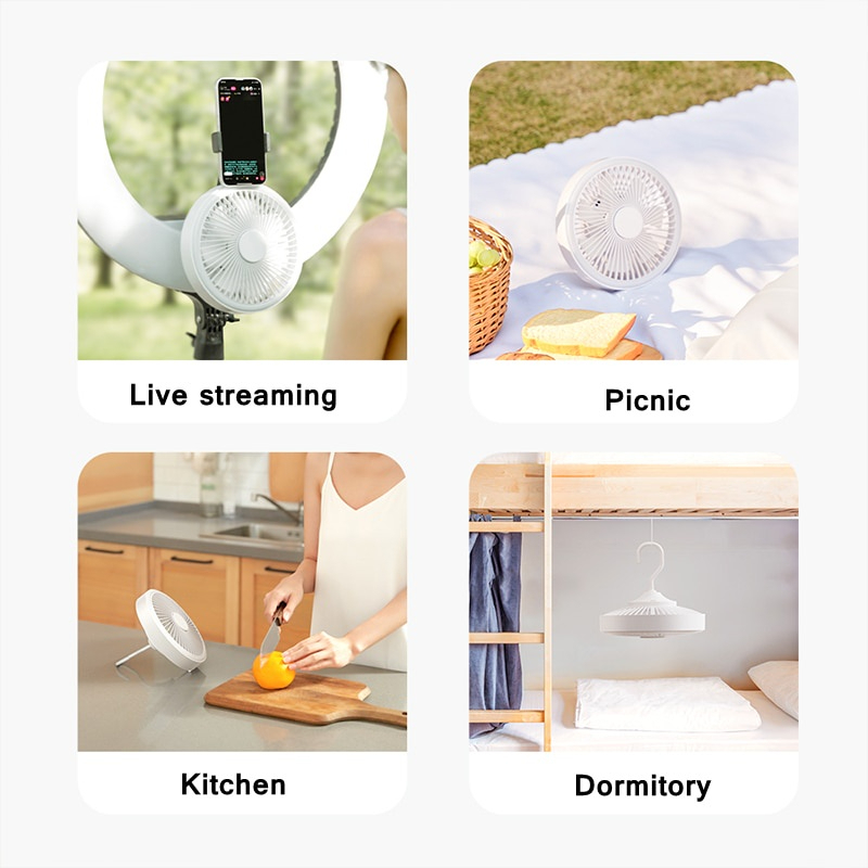Remote Home Ceiling Fans 2000Mah Rechargeable Mini Desk Fan 360 ...