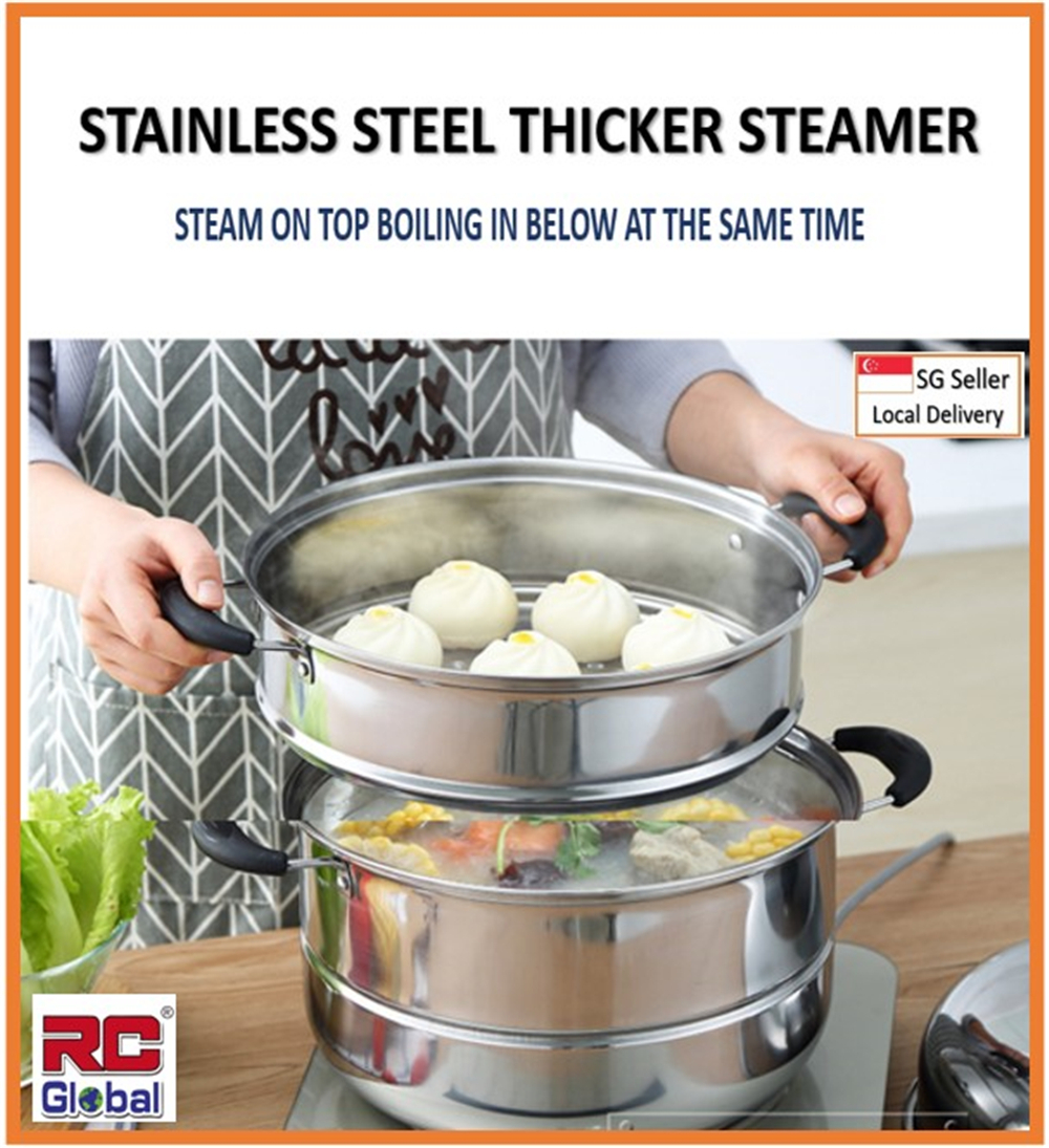RC-Global Steamer Pot / 30-32 cm Stainless Steel Steamer Pot / Kitchen ...