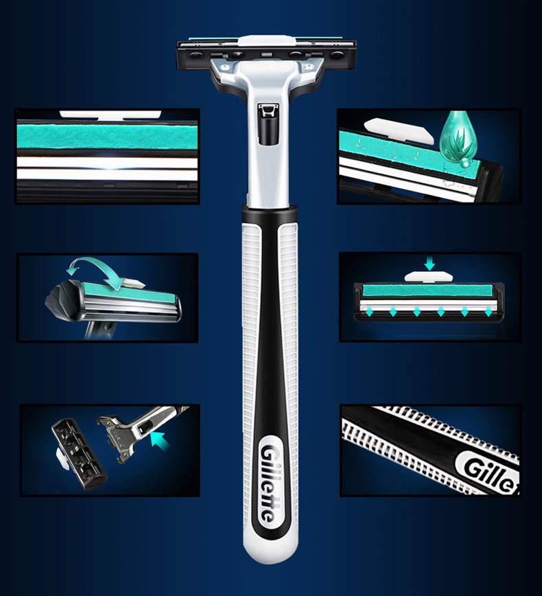 Genuine Gillette Vector Shaving Razor Scraper Shaving Blades | Shopee ...