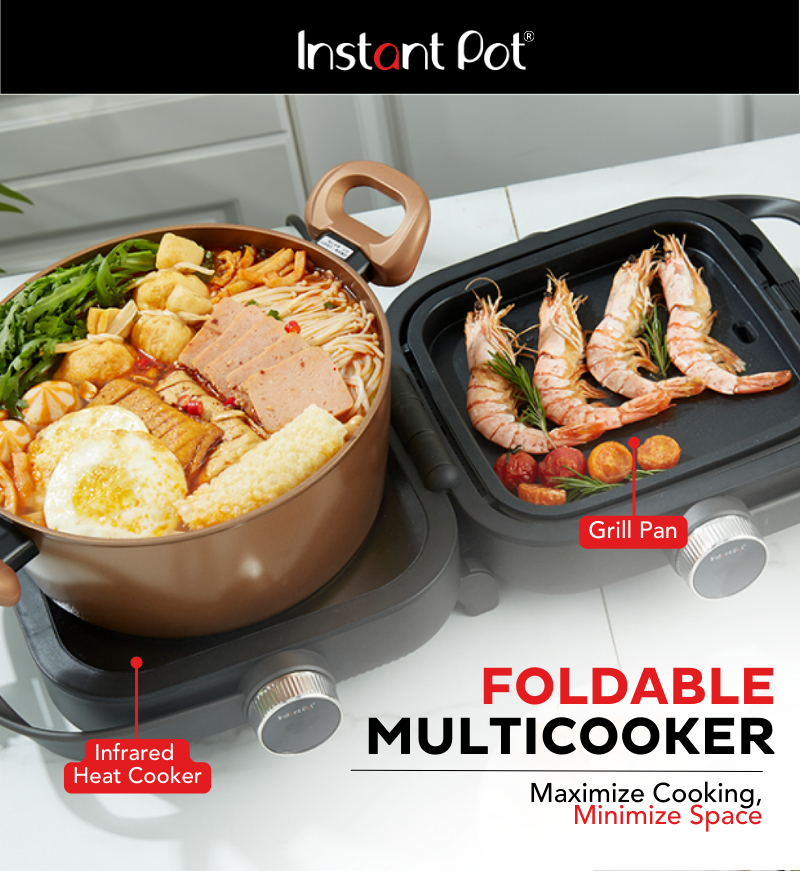 Instant Foldable Multicooker (Titanium Black) - Infrared Heat Cooker ...