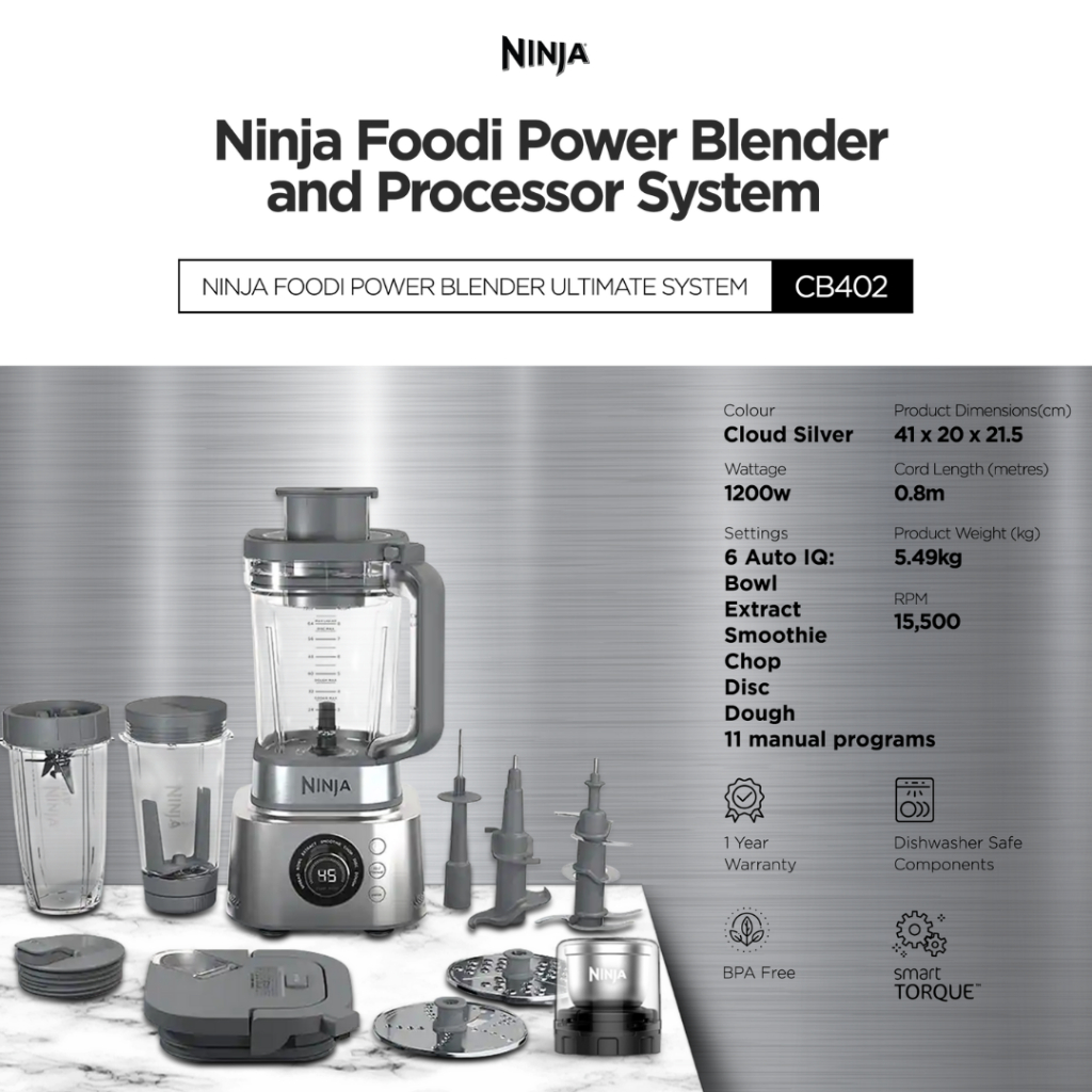 Ninja Foodi Power Blender Ultimate System with XL Smoothie Bowl Maker and  Nutrient Extractor