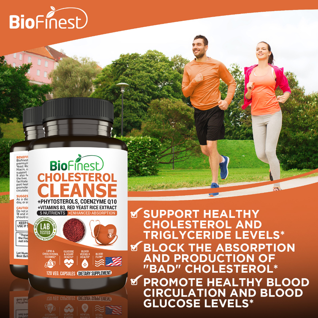 Biofinest Cholesterol Cleanse Supplement Red Yeast Rice CoQ10 Lower