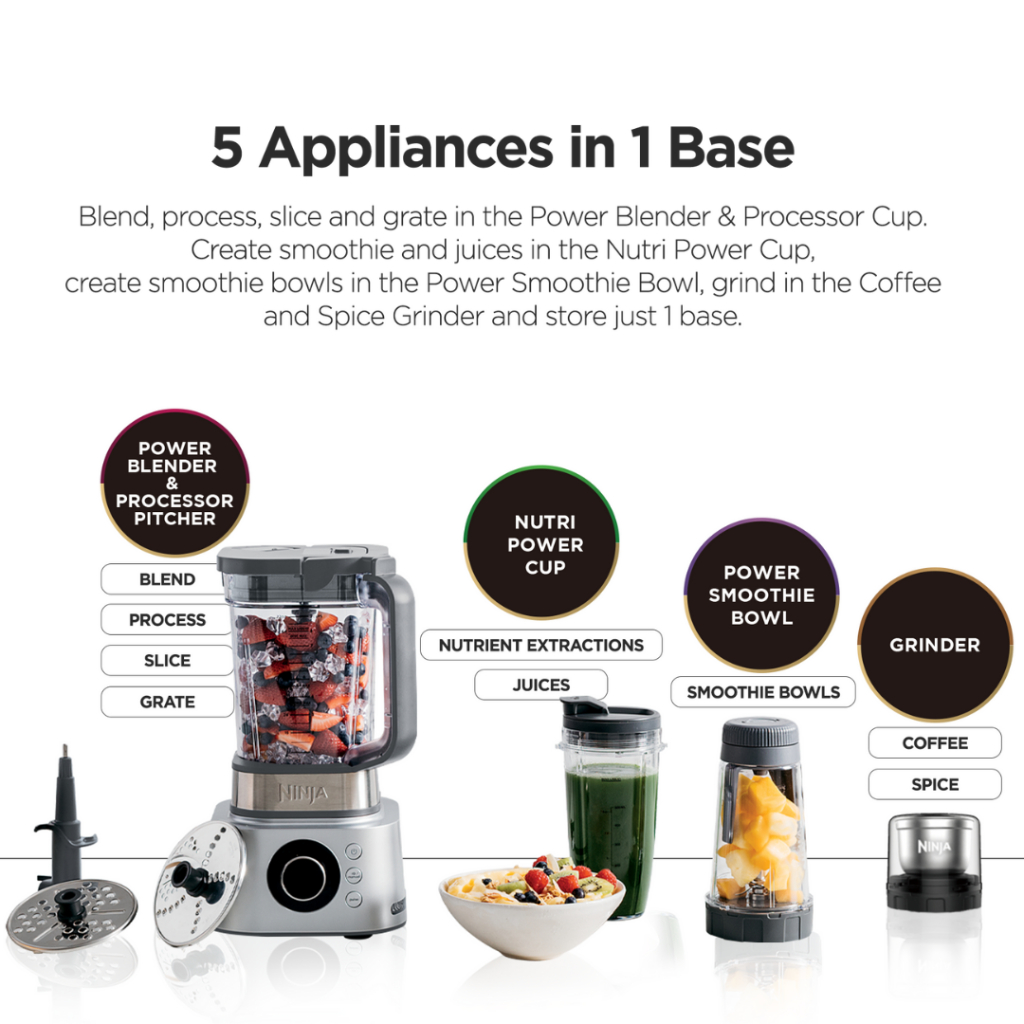 Ninja Foodi Power Blender Ultimate System with XL Smoothie Bowl Maker and  Nutrient Extractor