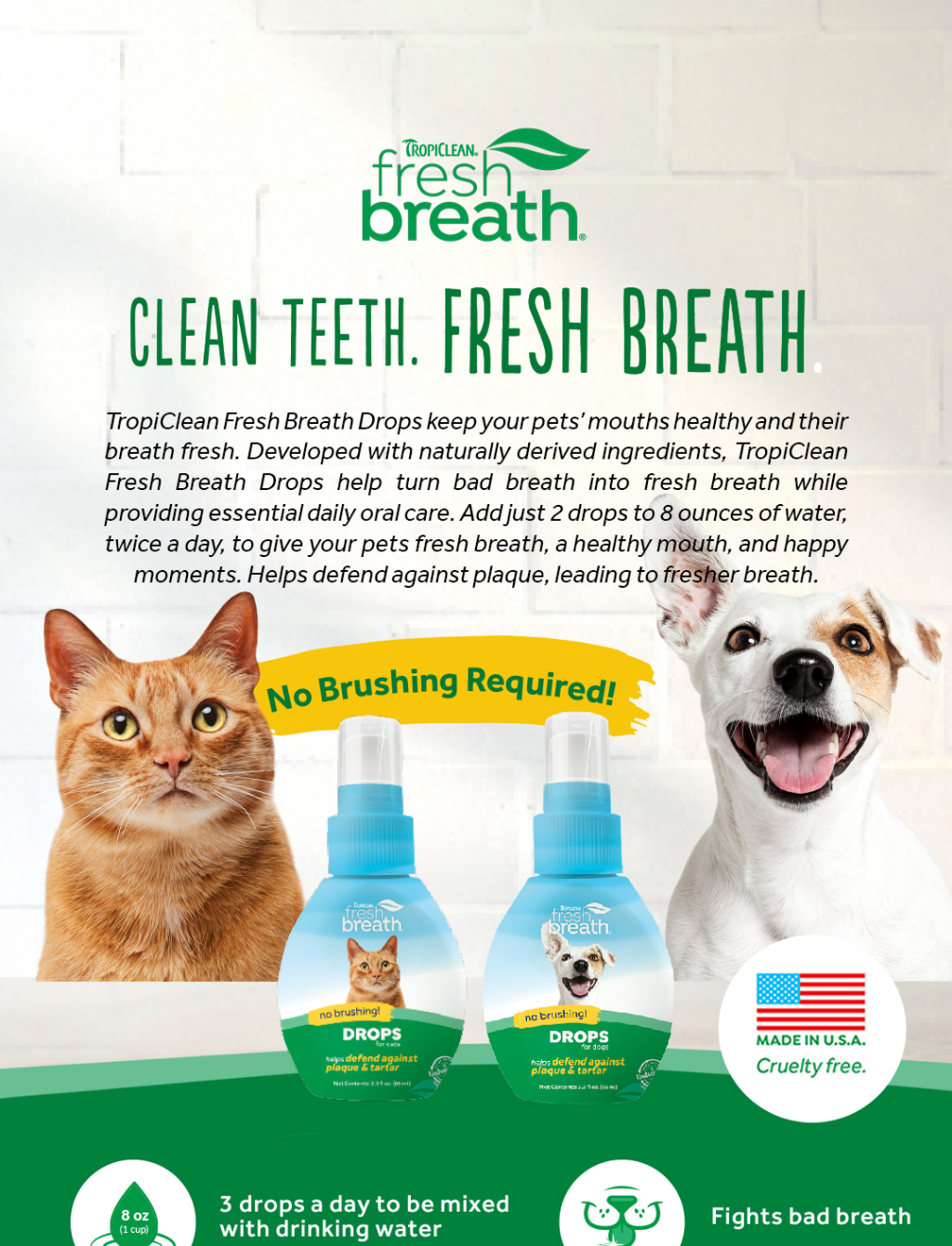 Fresh breath outlet drops for dogs