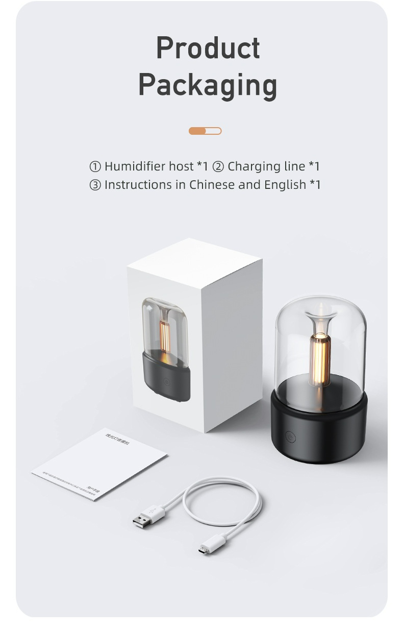 New USB Essential Oil Aroma Diffuser Desktop Atmosphere Candle Light ...