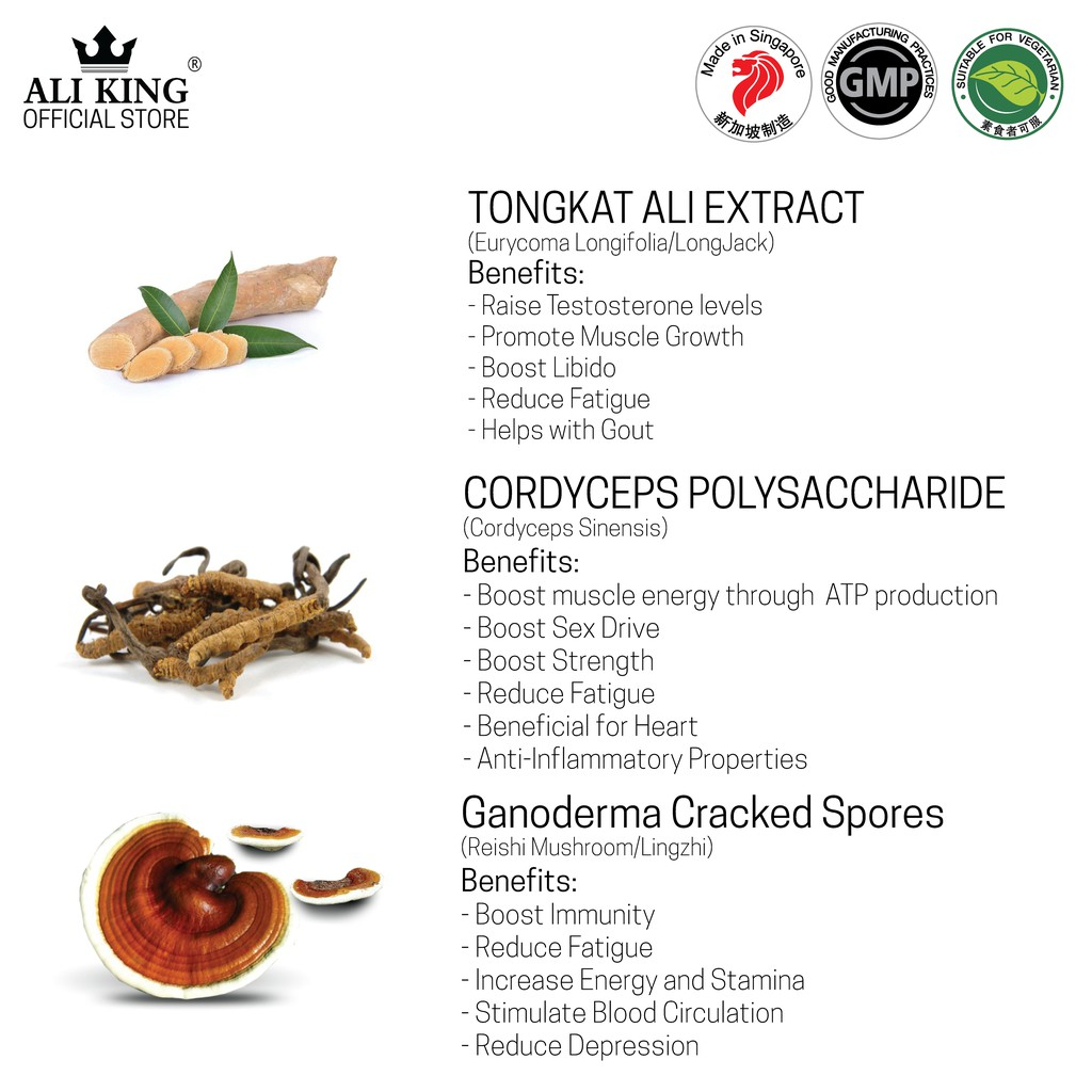 [Ali King] Tongkat Ali + Cordyceps + Ganoderma Tonify Kidney & Lung