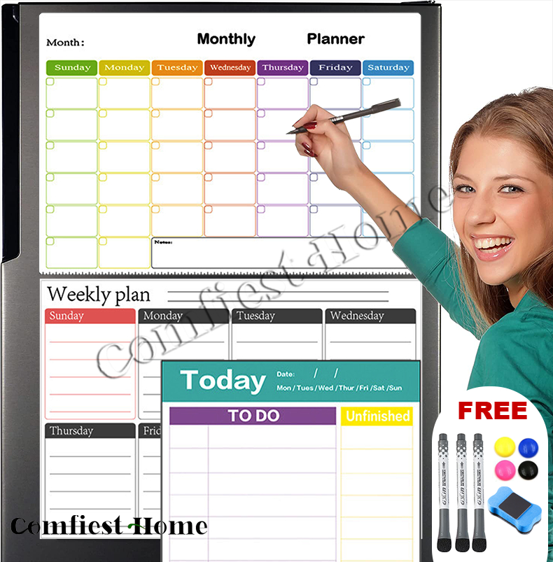 [SG Stock]Fridge Magnetic Whiteboard (A3 Size)Board Calendar Planner ...