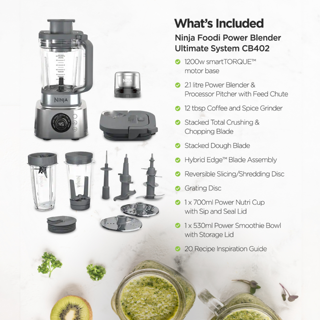 Ninja Foodi Power Blender Ultimate System with XL Smoothie Bowl Maker and  Nutrient Extractor