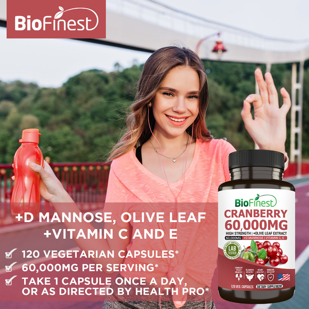 Biofinest Cranberry 60000mg Extract Supplement D Mannose Olive