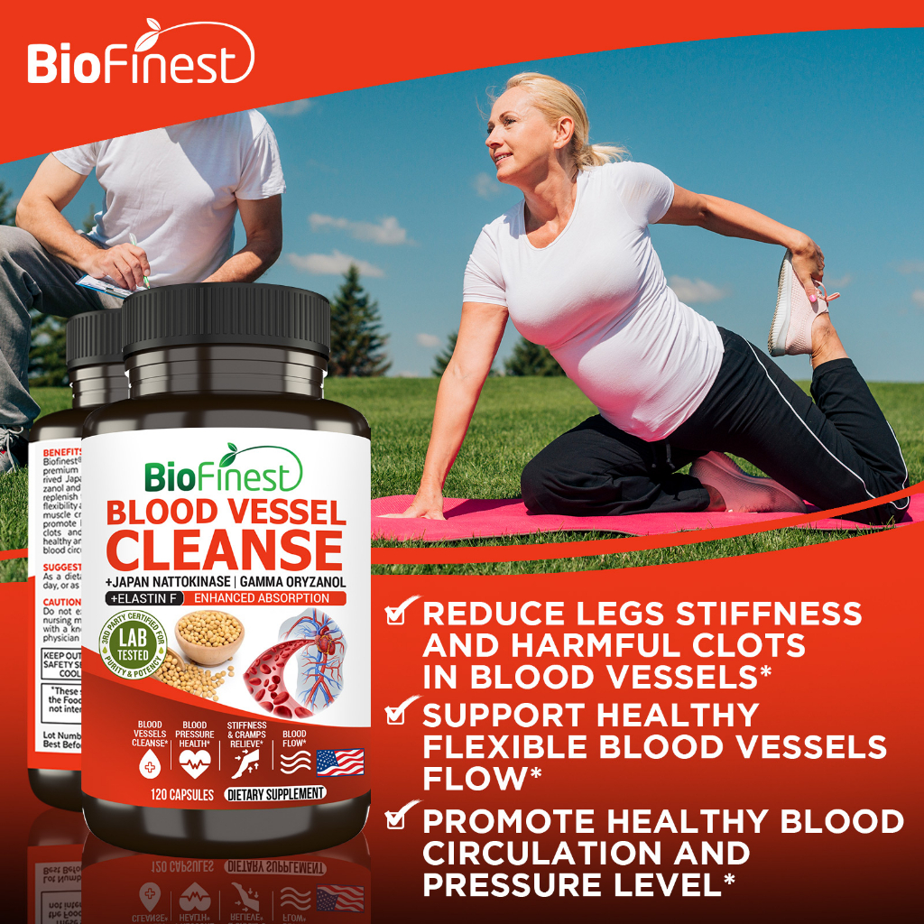 Biofinest Blood Vessel Cleanse Nattokinase Clean Flexible Vessels