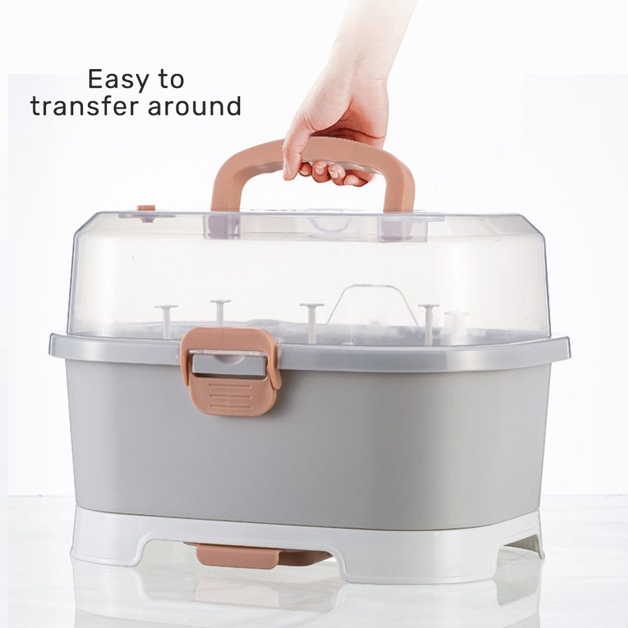 Bottle Storage Container Drying Rack With Cover | Shopee Singapore