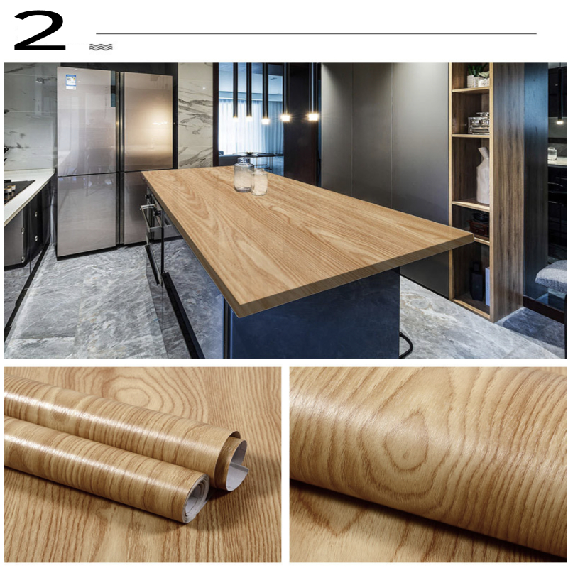 Self-Adhesive Wallpaper Wood Grain PVC Tabletop Renovation Stickers ...