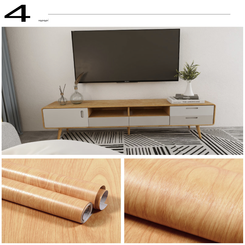 SelfAdhesive Wallpaper Wood Grain PVC Tabletop Renovation Stickers