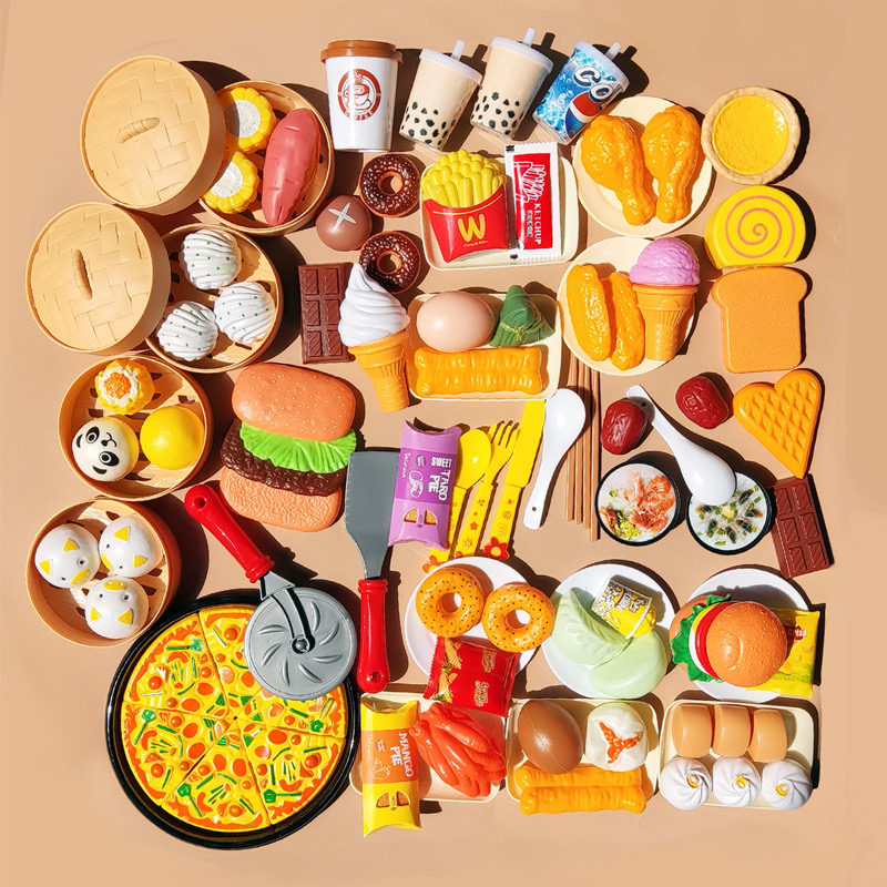 [SG Stock] 80pcs/101pcs Toy Food BBQ Dim Sum Breakfast Pretend Play ...