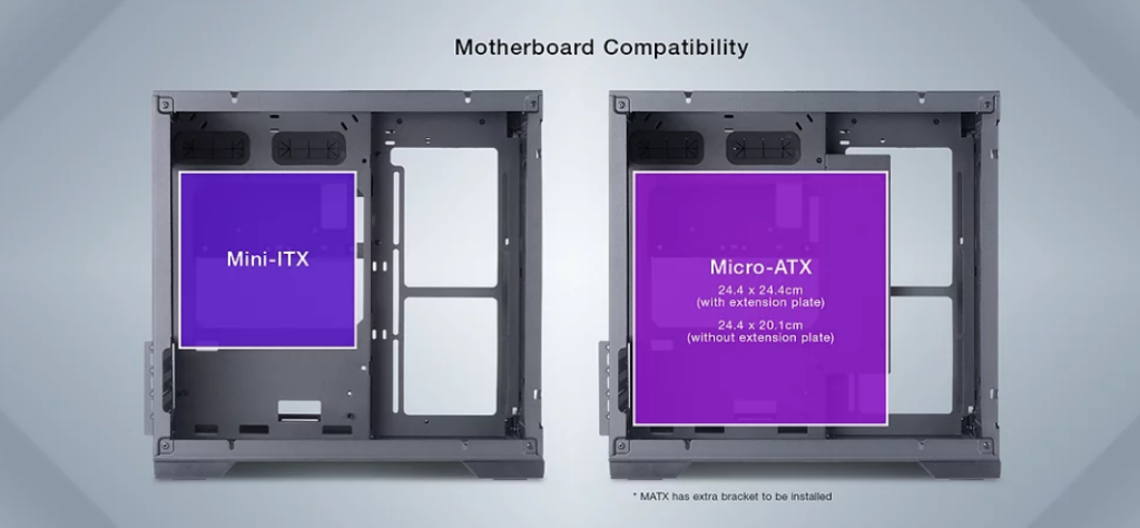 TECWARE VXM TG / EVO / Mesh Dual Chamber MATX Case, Tool-less Panel ...