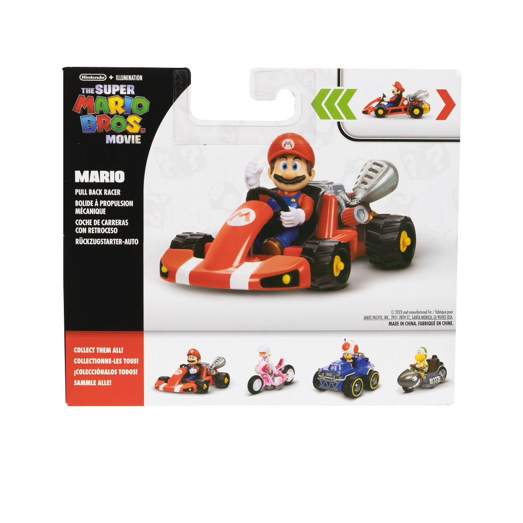 The Super Mario Bros. Movie 2.5-inch Mario Figure with Pull Back Racer ...