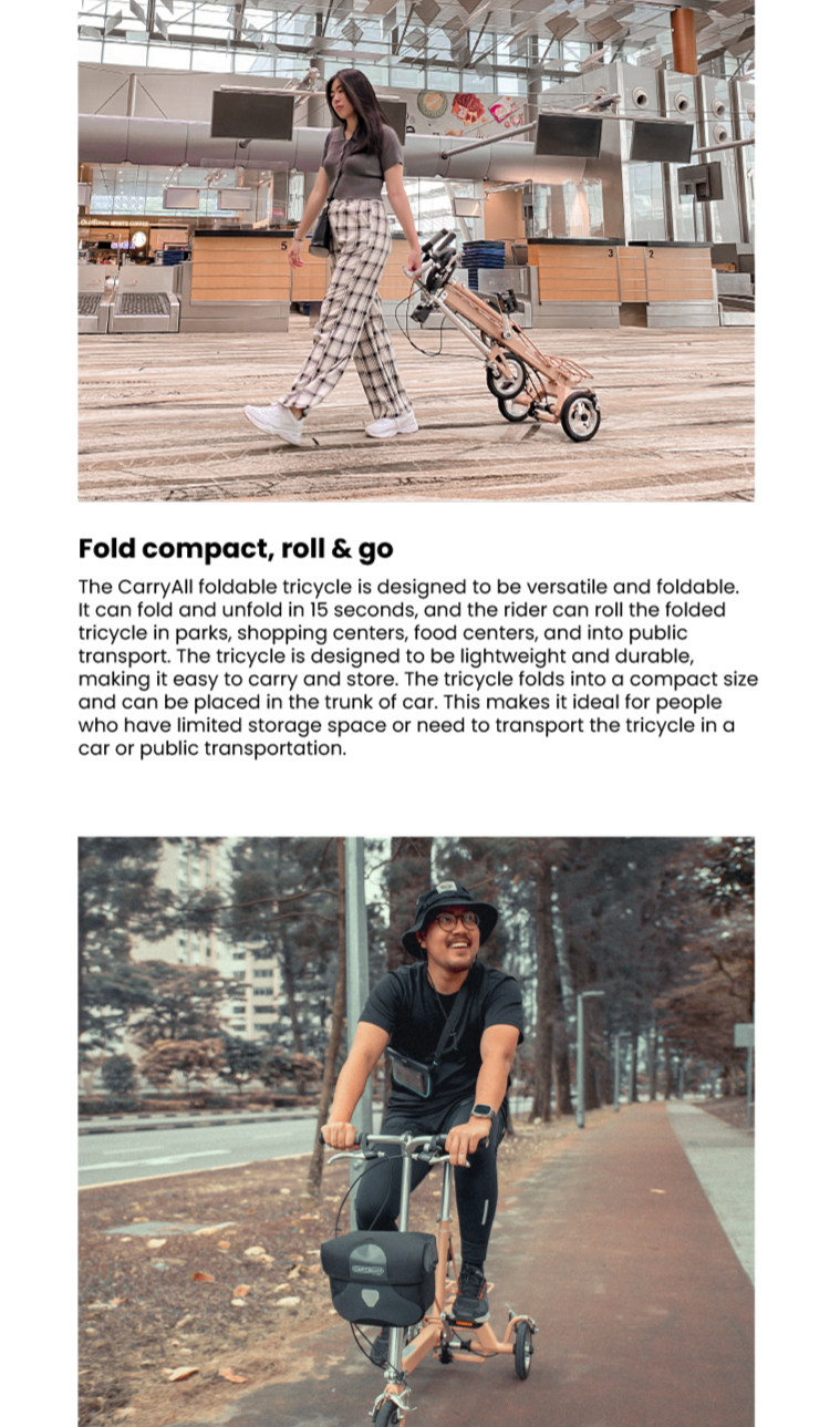 CarryAll Foldable Tricycle Shopee Singapore