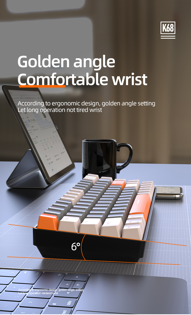 Wireless Bluetooth Mechanical Keyboard with USB-A and Type-C Dongle ...