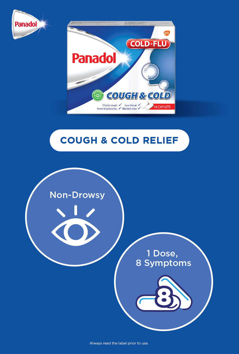 PANADOL Cough and Cold, Fast and Effective MultiSymptom Relief for