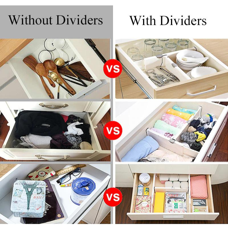 Adjustable Drawer Partition Extendable Divider Retractable Holder ...