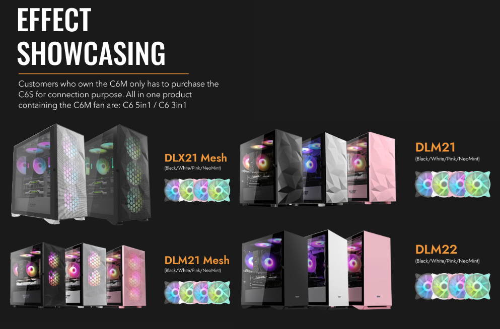 darkFlash ARGB Fan 120mm 3 Fans C6 PC Case Fan - C6 3in1 Fan Pack [4 ...