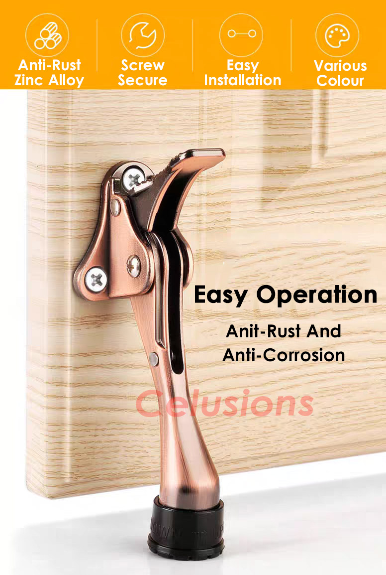 【SG Stock】 ️Step-On Foot Operated Door Stopper ️ Spring Loaded ...