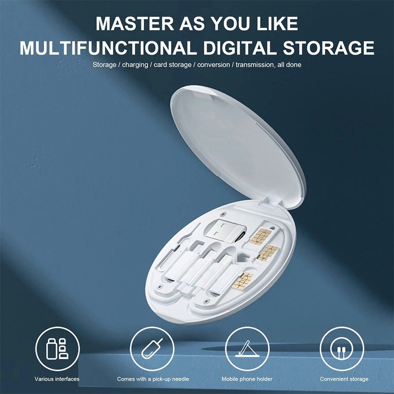60W 5 In 1 Fast Charging Box Data Cable Holder Storage Box Portable USB ...
