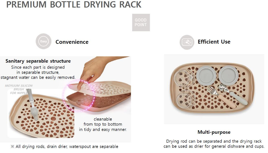 Moyuum Premium Bottle Drying Rack - Beige | Shopee Singapore