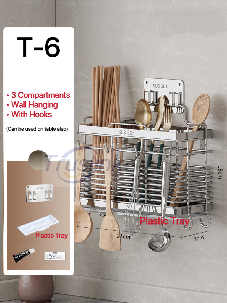High Quality SUS304 Stainles Steel Knife Fork Spoon Holder Kitchen ...