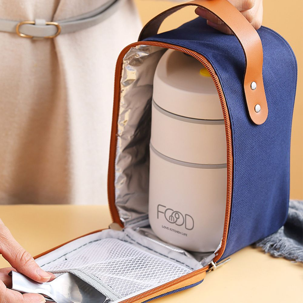 Portable Stainless Steel 304 Thermal Lunch Box With Bag Leak-Proof ...