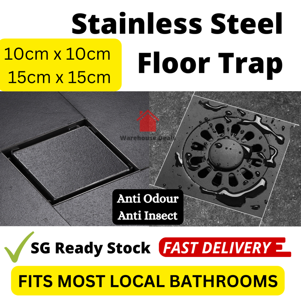 Quality Stainless Steel Floor Trap Floor Drain Black Silver Anti