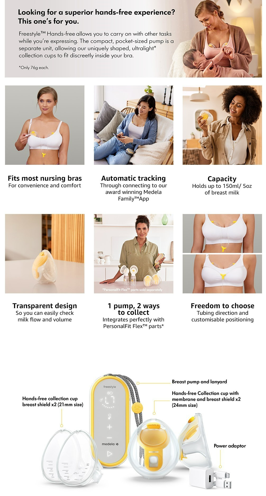 Breast Shields, Hands-free Collection Cups