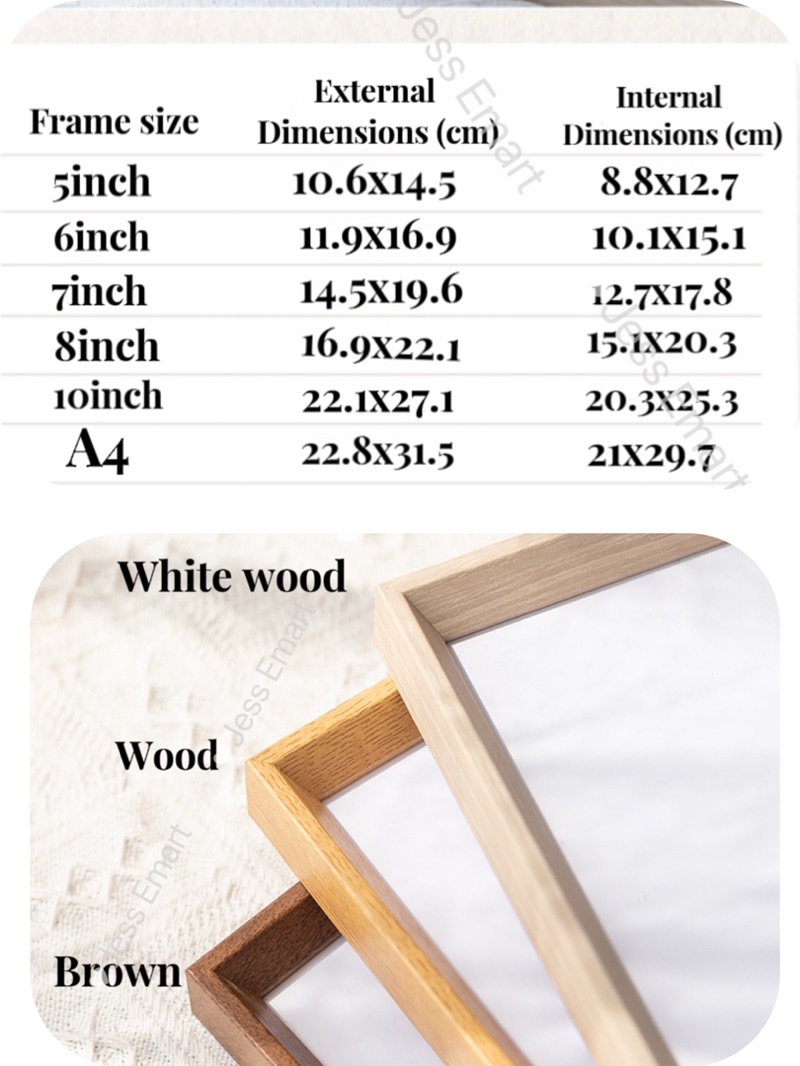 SG Stock Simple Wooden Photo Frame Table Decorations Picture Frame 3R ...