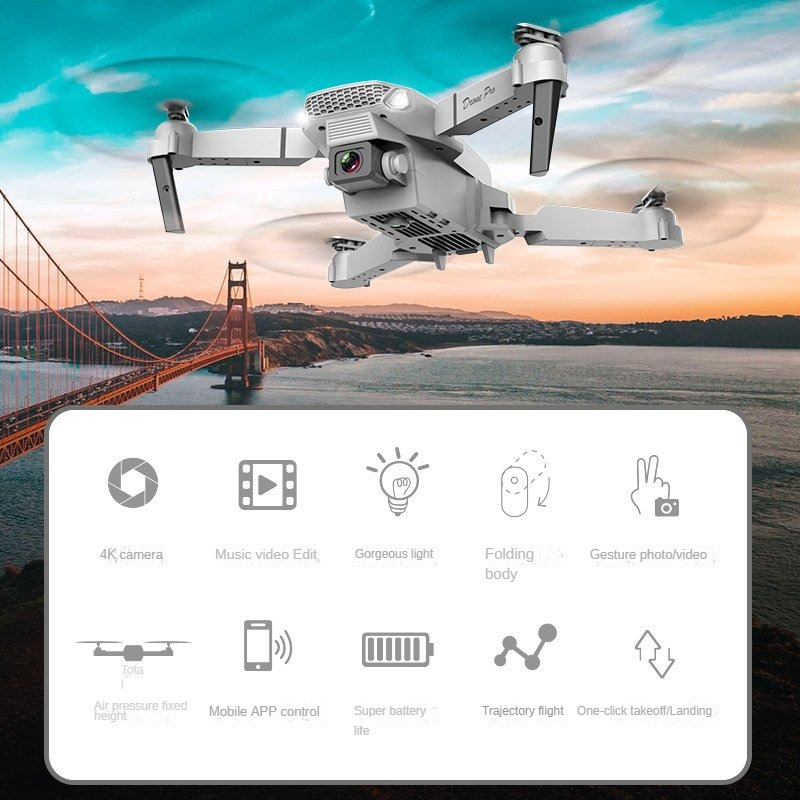 E88 Pro Drone 4K HD Dual Camera Positioning 1080P WiFi FPV Nova 2022 ...