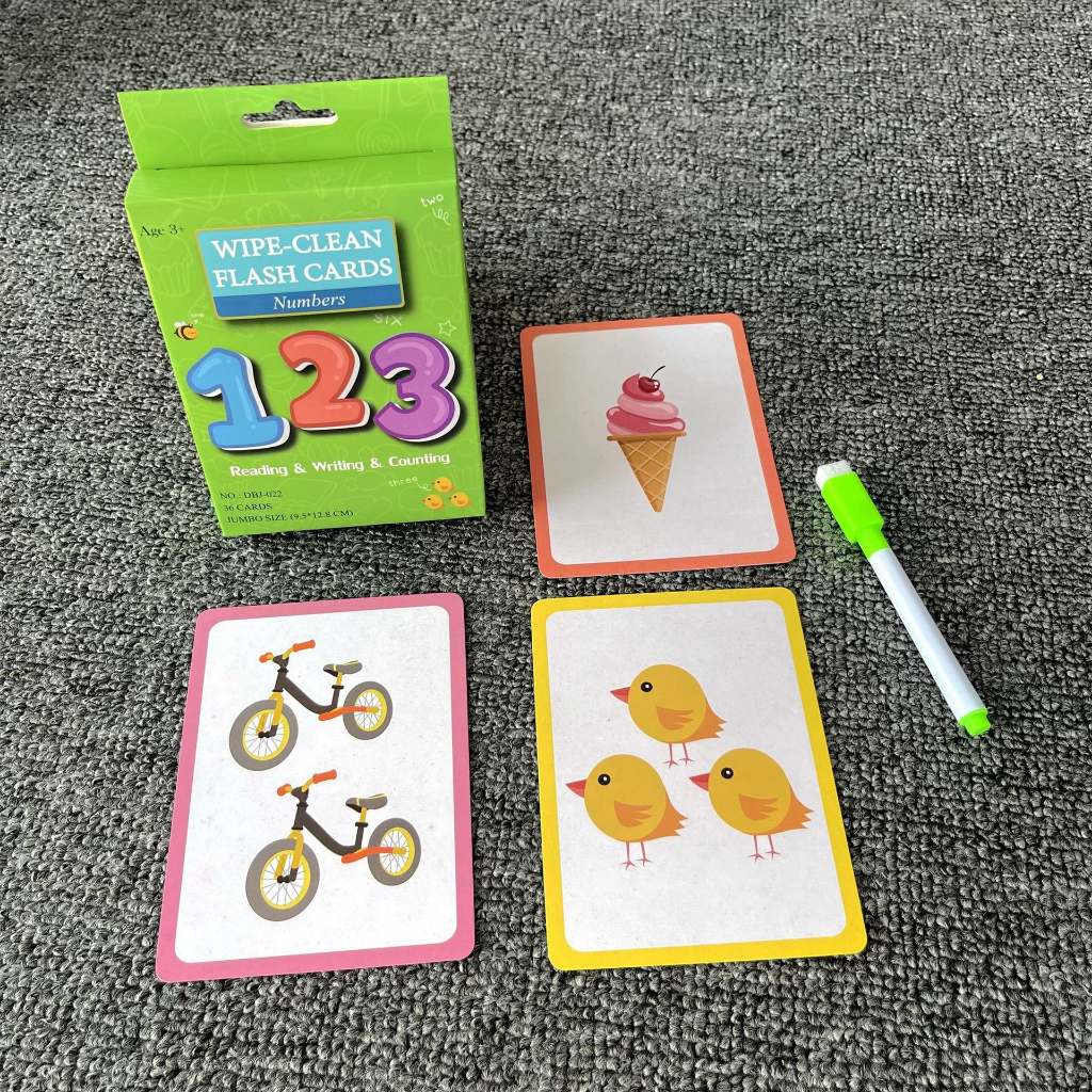 [READY STOCK]Flash Card Wipe Clean Flash Card with Pen Alphabets ...