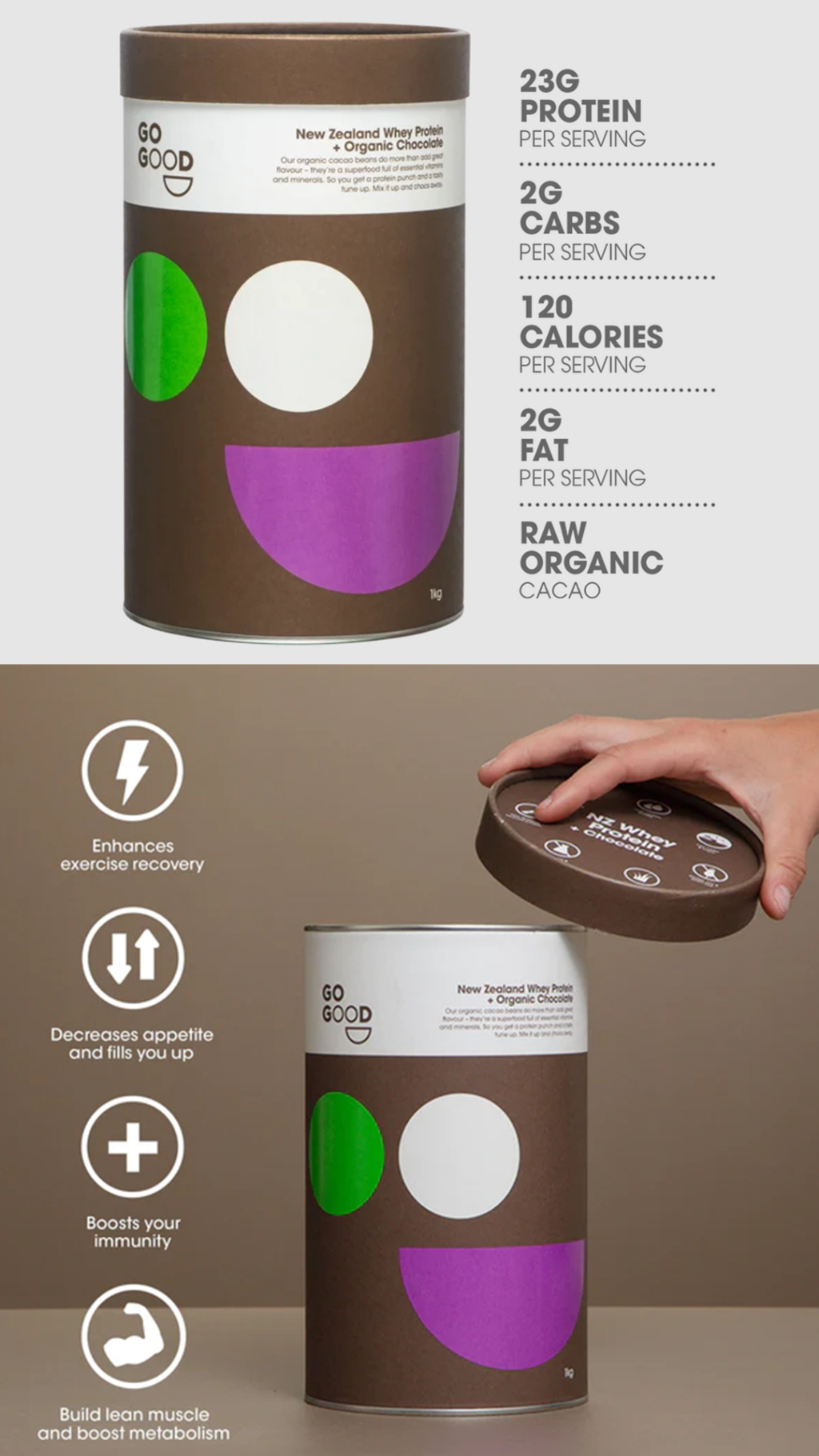[Free Sample] Go Good Whey Protein + Chocolate 500g | Shopee Singapore
