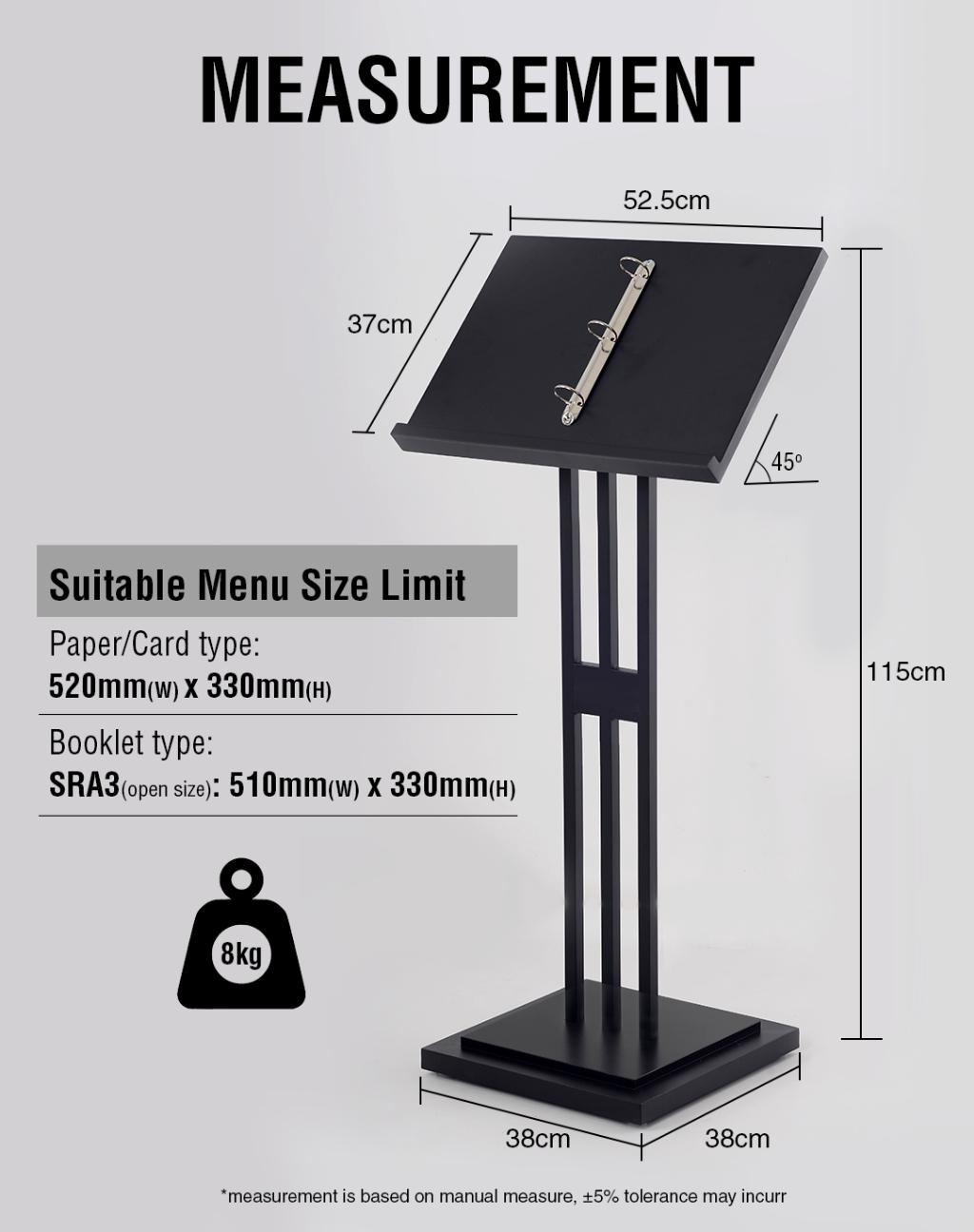 Hetty Menu Display Stand | Heavy Restaurant Menu Display Stand | Stage ...