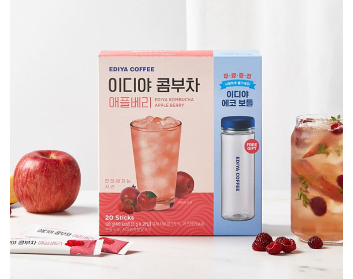 [EDIYA] Kombucha 6g X 20T + Bottle (4 Flavor) / Lemon & Lime / Apple ...