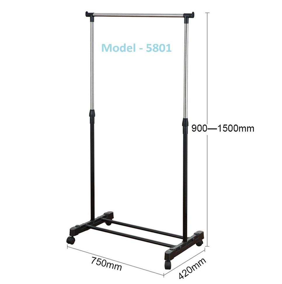 Adjustable Single & Double Pole Laundry Rack Indoor Outdoor Clothes