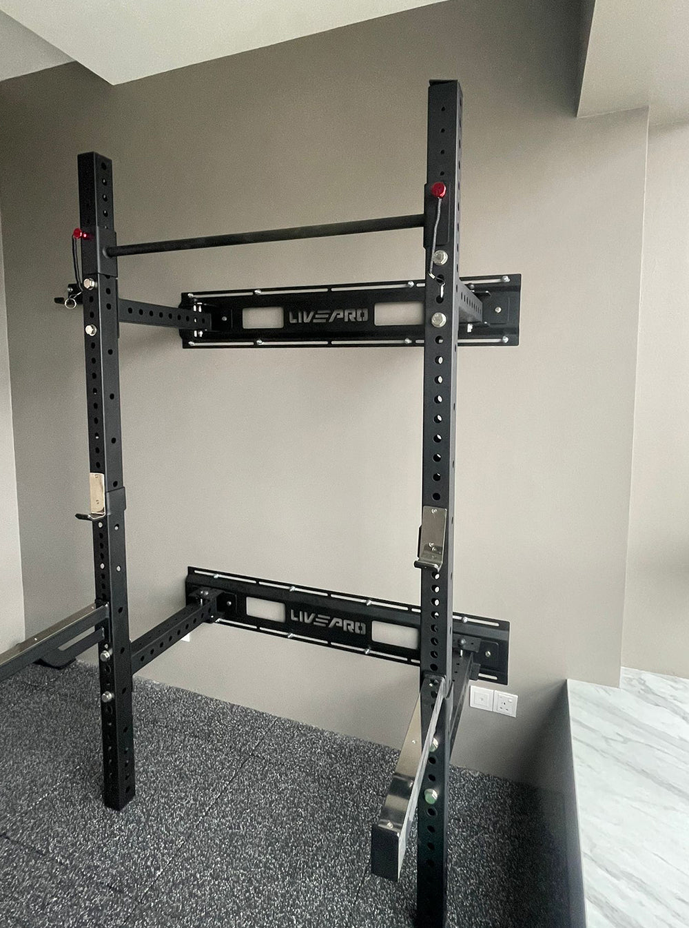Livepro Wall-Mounted Foldable Squat Rack - Display Unit | Shopee Singapore