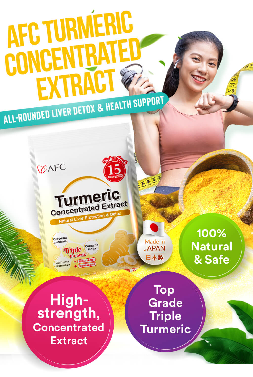 [6 packs] AFC Turmeric Concentrated Extract Best Triple Turmeric ...