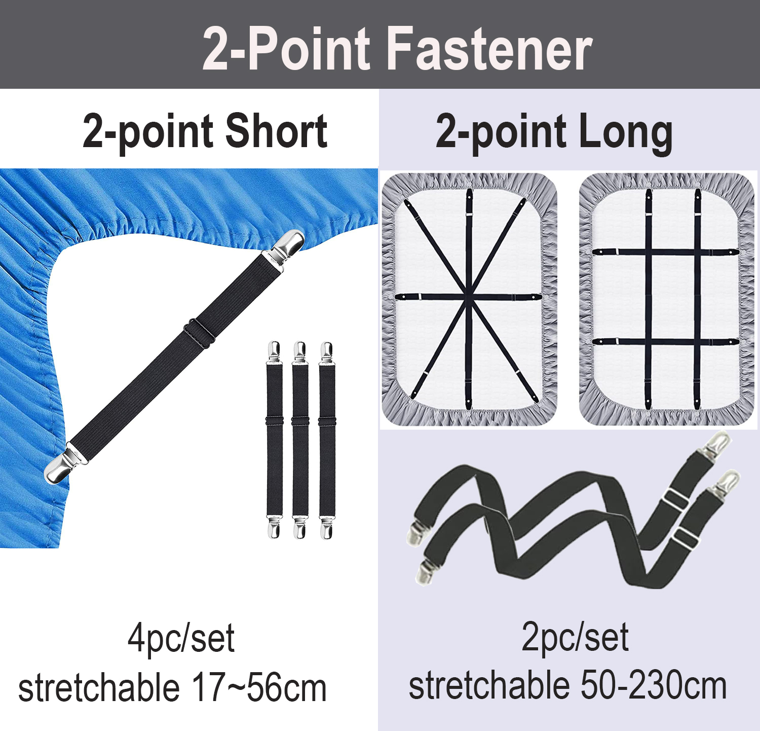 [V.Home] 4pcs Sheet Straps cover Holders Clips Fasteners Gripper-for ...